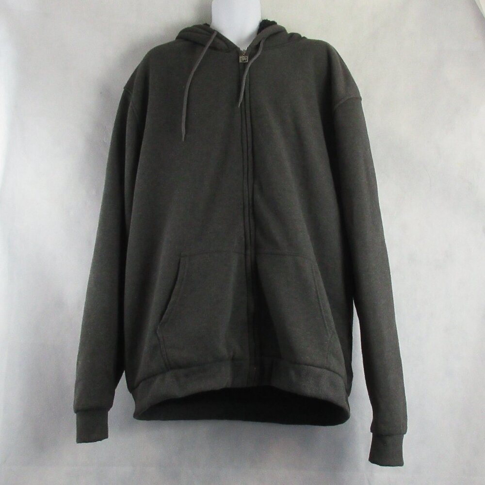 Billie Gear Men's Big & Tall Full Zip Hooded Jacket, Dark Gray, 4XL
